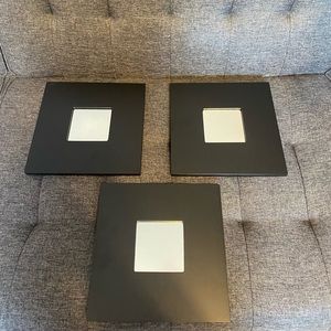 Set of 3 black mirrors